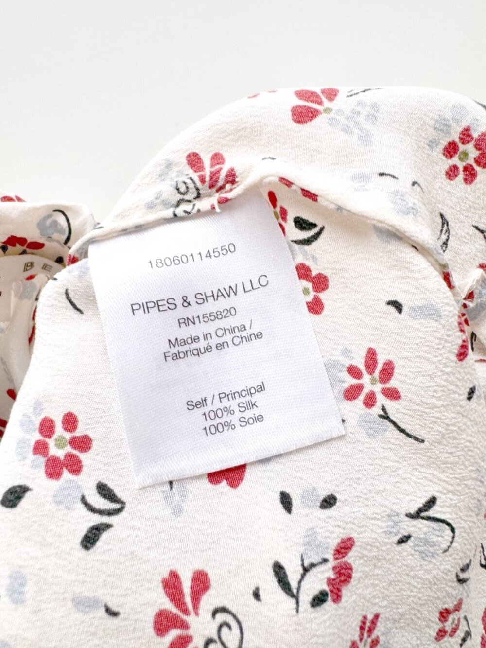 VERONICA BEARD Howell Red Floral 100% Silk Crepe Ruched Sleeve Blouse, Size 2 - Picture 15 of 15